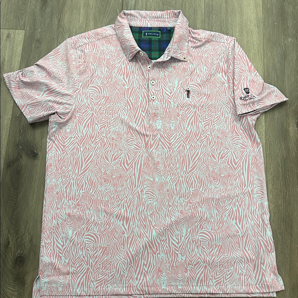 William Murray Pink Zebra Patterned Polo